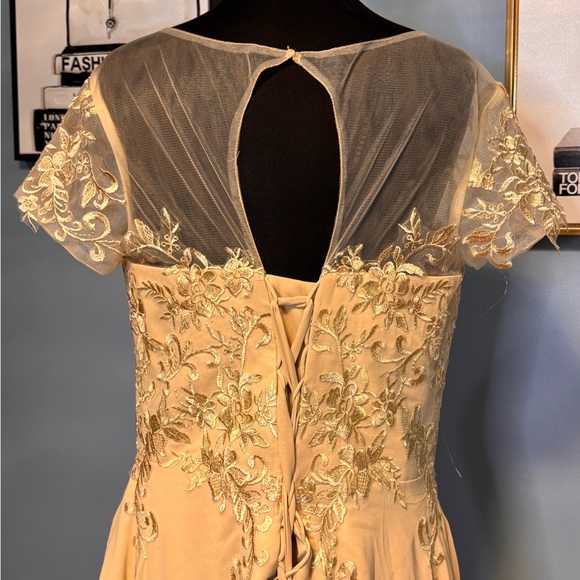 Taupe Sequin High Low Dress with Flutter Cap Sleeves Size 18W - Picture 10 of 14